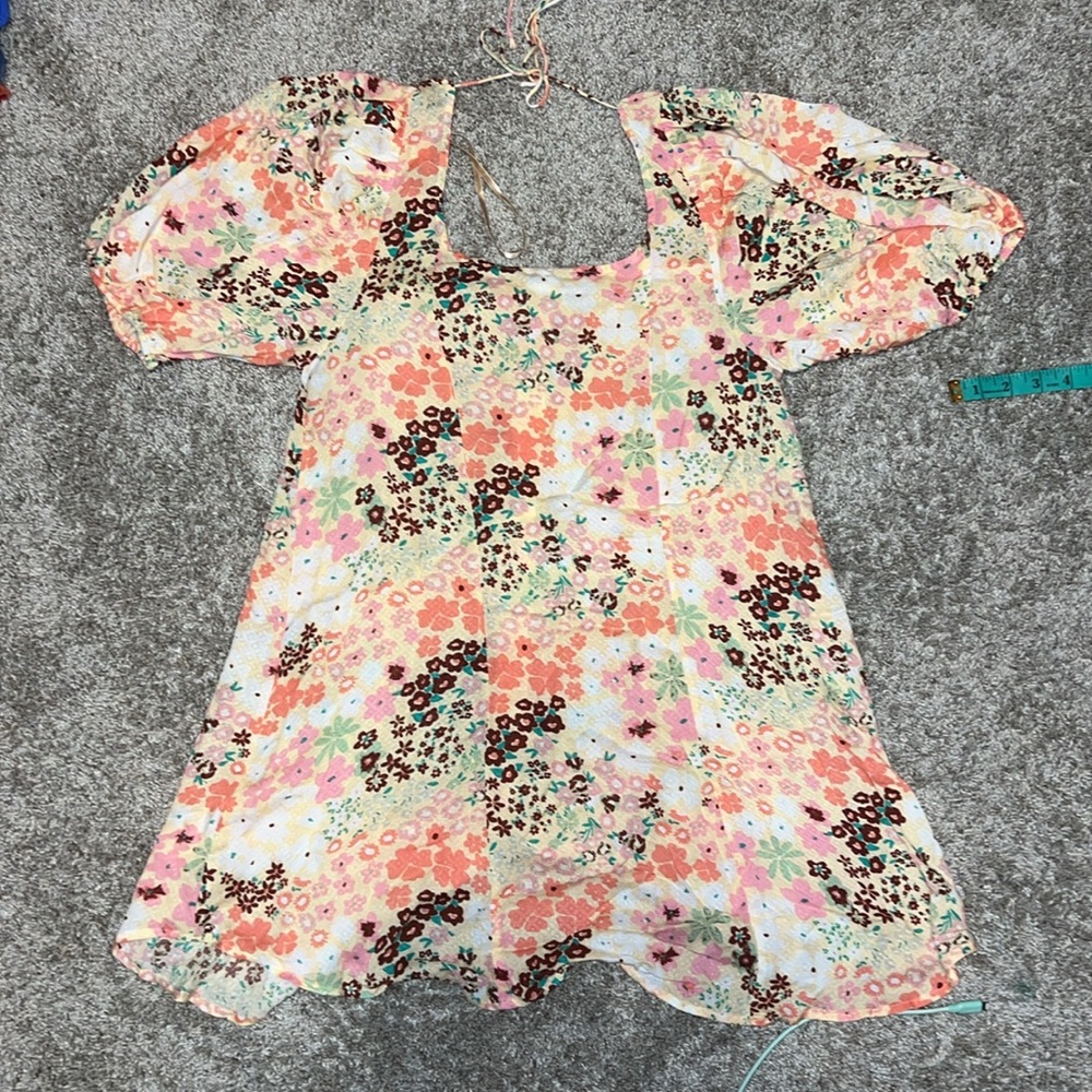 Free People Callie Yellow Floral Vintage Combo Tunic Top size medium - Picture 7 of 10